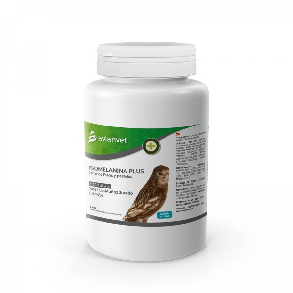 Avianvet Feomelanina Plus Avianvet – Formula José Luis Muñoz – Διεγερτικό Φαιομελανίνης (Υδατοδιαλυτό) για Καφέ Παστέλ και Φαίο καναρίνια – 125 g